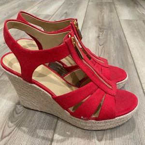 Michael Kors red wedges